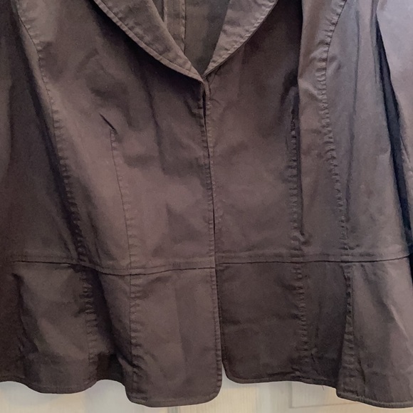 EUC Lane Bryant Brown STRETCHY Fitted Suit Jacket with Hook & Eye Closure, Sz 26 - Picture 6 of 13